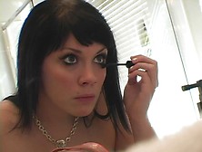 Bathroom Camera Shows Her Putting On Makeup