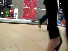 High Heels -Teen Walking In The Mall - Black Platform H