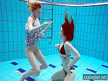 Steamy Russian Girls Swimming In The Pool