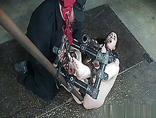 Restrained Slave Gets Cruel Pussy Punishment