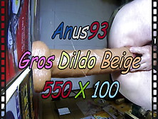 Huge Beige Silicone Dildo 550 X 100