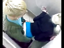 Blonde Gets Fucked Doggy In Toilets