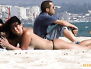 Thong Bikini Babes At A Topless Beach