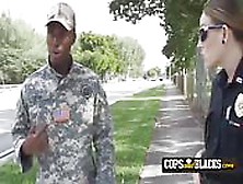 Fake Soldier Is Caught Lying To Milf Cop