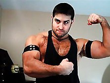 Hairy Big Cocked Stud Bouncing Pecs And Flexing!