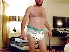 Massive Butt Plug In Diaper For Daddy
