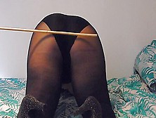 Hard Caning Of A Very Naughty Girl For Hosiery/tights Lovers!