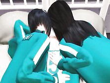 Korean Foursome Sex Party - Squid Game Themed Sex Video - 3D Animated Part One