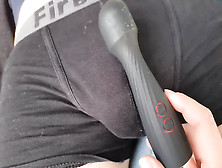Taking His Wang Out Of His Underwear And Making It Wet With My Vibrator
