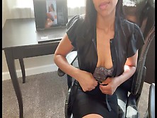 Hot African Milf Teases Lingerie While Working From Home