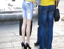 High Heels In Ukraine 12 Torn Jeans,  Black Stilettos