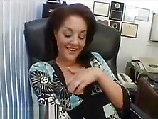 Brunette Milf Bobbie Fingering And Toying In The Office