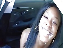 Ebony Girl Gets Banged In Back Seat