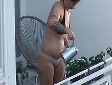 Milf Work At Balcony And Take Off Her Clothes