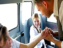 Two Teenager Babysitters Give Deep Throat In A Van