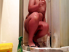 Fat Faggot Insane Chub Jacks In Shower