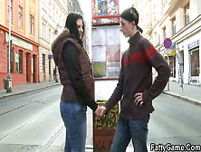 Hot Brunette Bbw Picks Up Lad From The Street