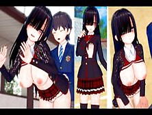 【Hentai Game Koikatsu！】Black Hair Girl Is Rubbed Her Boobs.  And Sex. (Anime 3Dcg Video)