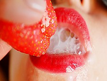 Strawberries With Cum-Cream.  A Delicacy Story Of Food And Sperm Fetish.  Cim