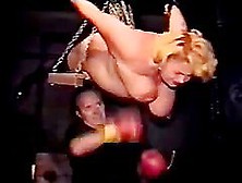 Boxing This Sexy Milf's Tits Having Her Hanged Up