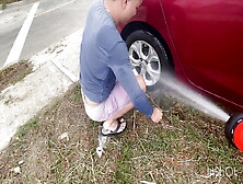 My Neighbor Calls Me To Wash His Car And Told Me That He Would Pay Me By Letting Himself Break His Ass