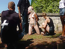 Blonde Slave Running In Public Streets