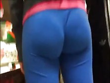 Phat Plump Ass In Blue Tights