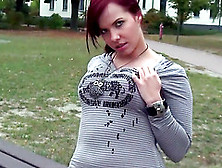 Horny Chick Playing With Her Pussy In Public Outdoor