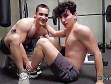 After Work Out Handsome Gays Anal Fuck On The Sofa