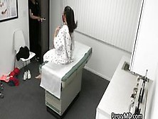 Busty Asian Spreads Wide For Doctors Dick