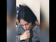 Quick Head Before Bed: Latina Babe Sucks Dick & Swallows Cum