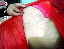 Indian Gay Crossdresser In Red Saree Showing His Boobs On Paid Nude Video Call Xxx