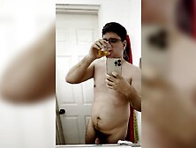 21Yo Boy Peeing In A Transparent Cup,  And Drinks All His Own Pee
