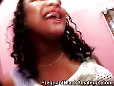 Horny Ebony Preggo Touches Herself While Begging For Some Action