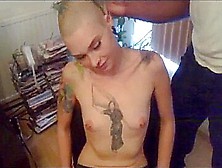 Punk Girl Gets Head Shaved