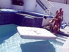 Babes Fuck Guy By The Pool