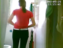 Girl Peeing And Changing Clothes