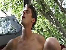 Two Sexy Latino Dudes Fucking Bareback In The Car Outdoor Ex