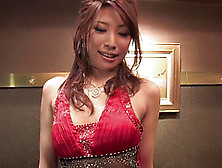 Asian Hottie Is In Her Evening Gown And Crown Coming Off Of A Big Night