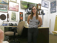 Nerdy Teen Chick Turns Slutty In Pawn Store For Cash