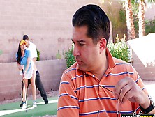 Gorgeous Long-Legged Brunette Rachel Starr Fucks With A Golf Player