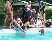 Mela And Natalie Jolie Have Taken The Party To The Pool.