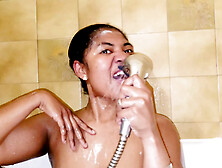 Sexy Ebony Teen Takes A Hot Shower