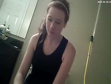 Girl Caught In Bathroom Using The Toilet